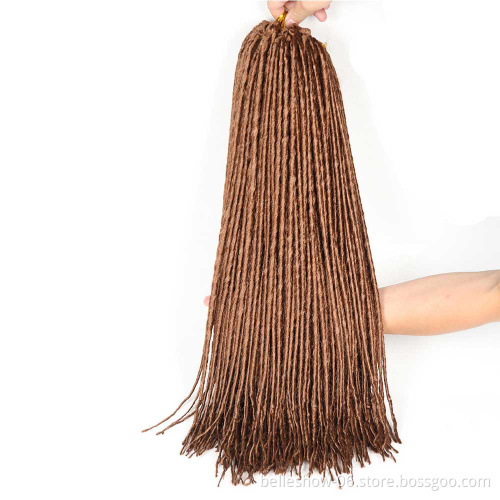 Hot sell wholesale Braiding Hair Extensions 20inch 24roots/pcs Crochet Hair Handmade Dreadlocks Soft Faux Locs